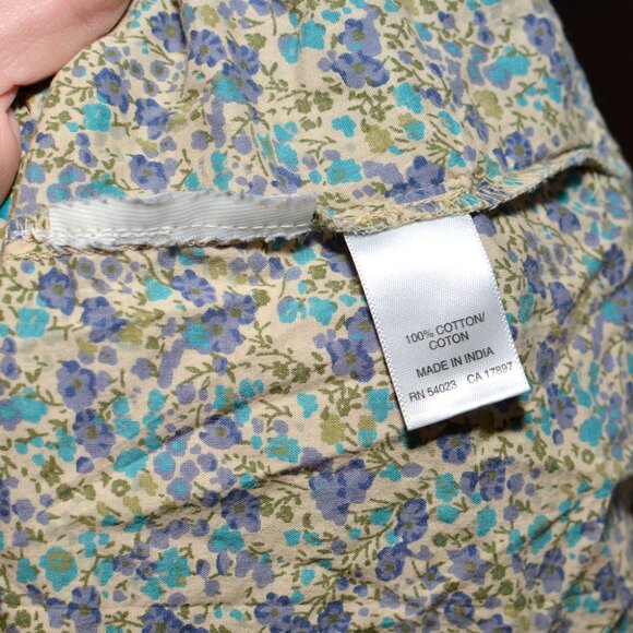 Plus Size XXL Old Navy Ditsy Floral Cotton Pleated Short Cap Sleeve Blouse Top - Picture 12 of 13